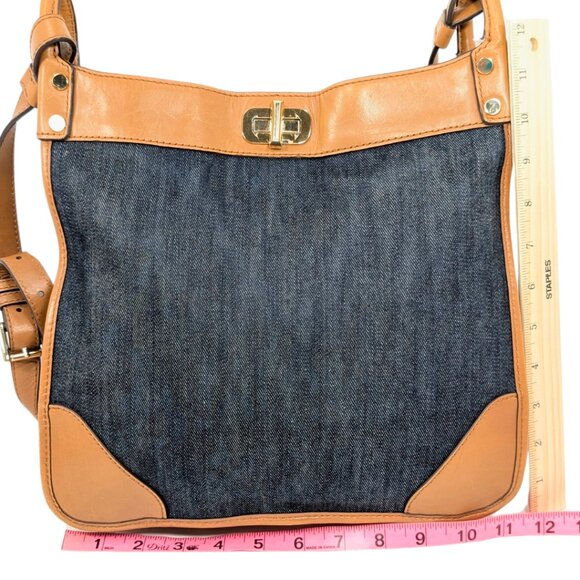 Michael Kors Sullivan North South Large Messenger Denim Leather Purse - Picture 3 of 10